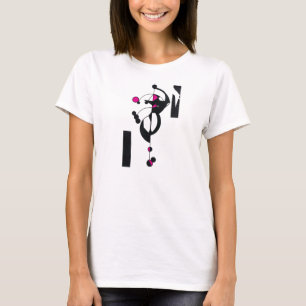 Camiseta femenina de diseño de música rosa