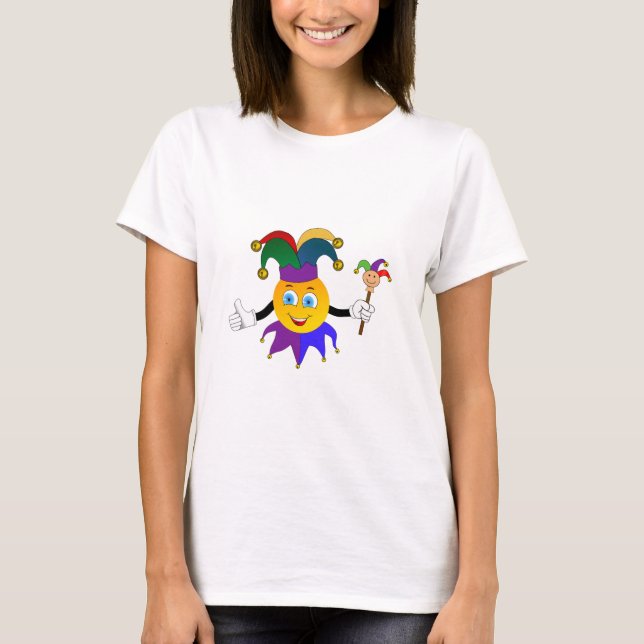 Camiseta femenina de emoji Mardi Gras (Anverso)