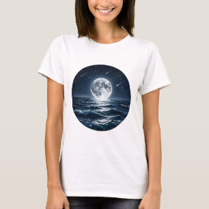 Camiseta femenina de estrellas fugaces en el océan