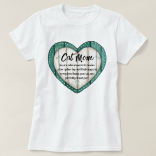Camiseta femenina de gato de corazón rústico