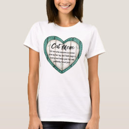 Camiseta femenina de gato de corazón rústico