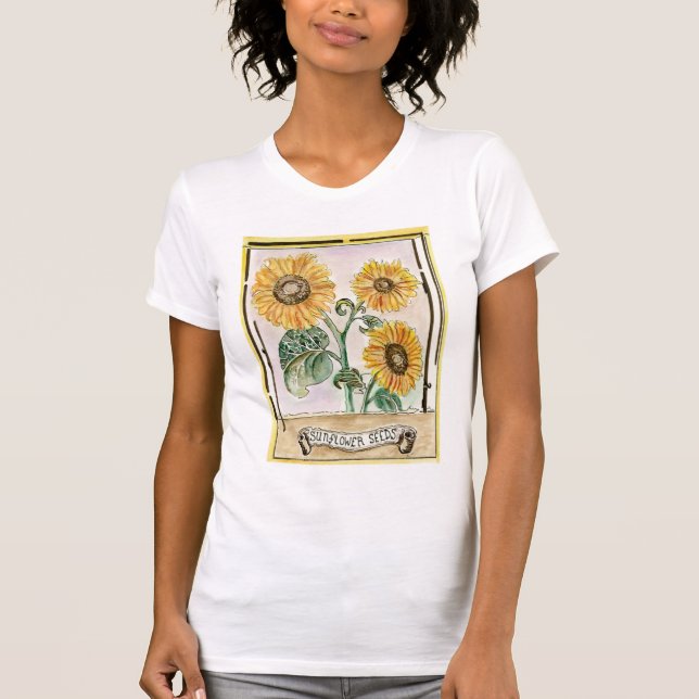 Camiseta femenina de girasol (Anverso)