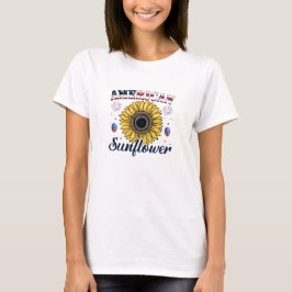 Camiseta femenina de girasol estadounidense