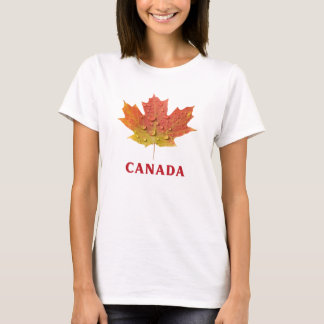 Camiseta femenina de hojas de arce de Canadá