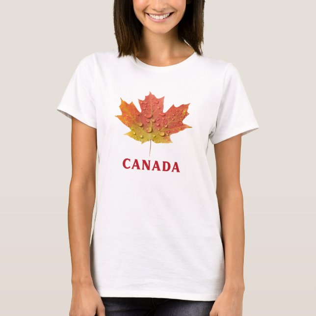 Camiseta femenina de hojas de arce de Canadá (Anverso)