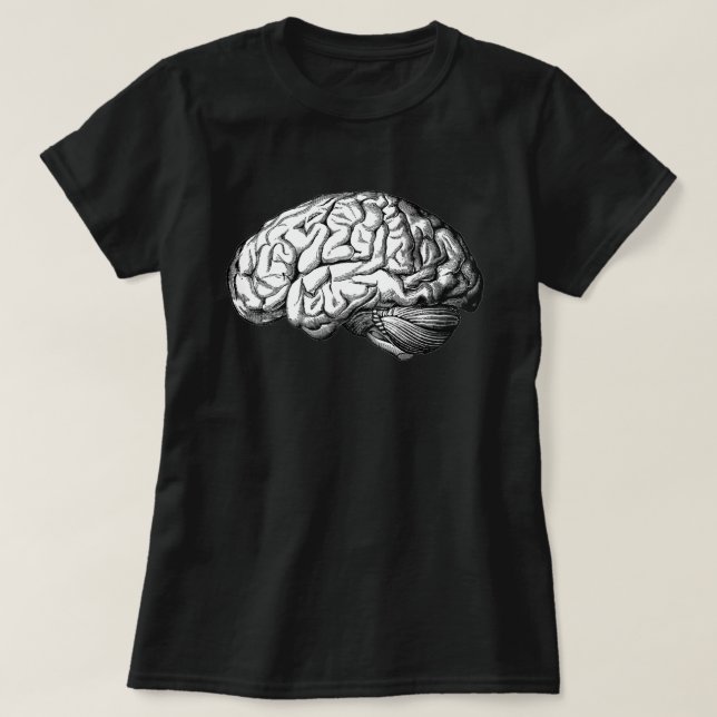 Camiseta femenina de Ilustracion de cerebro humano (Diseño del anverso)