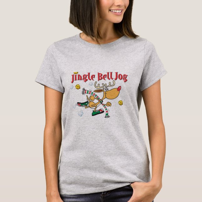 Camiseta femenina de Jingle Bell Jog (Anverso)