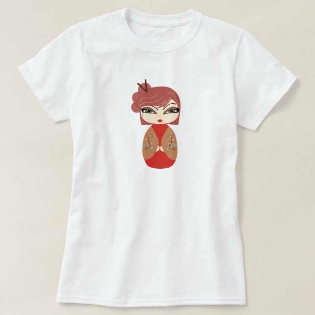 Camiseta femenina de Kokeshi Doll (Diseño del anverso)