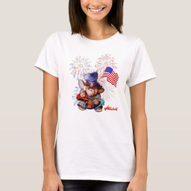 Camiseta femenina de la Bandera de los Estados Uni (Anverso)