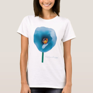 Camiseta femenina de la flor azul del Himalaya