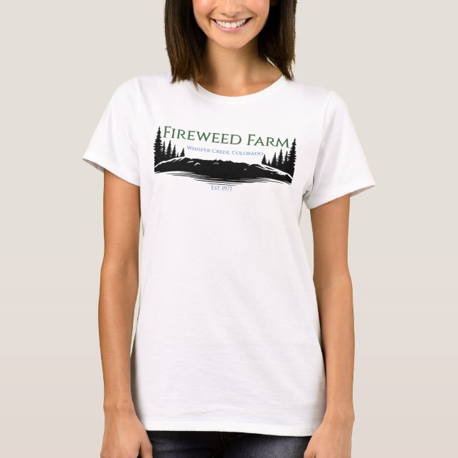 Camiseta femenina de la granja con marihuana de ma (Anverso)