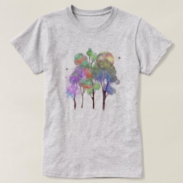 Camiseta femenina de la Luna de los Bosques Mágico (Diseño del anverso)