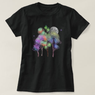 Camiseta femenina de la Luna de los Bosques Mágico