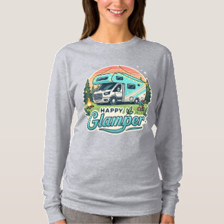 Camiseta femenina de la manga larga del glamer fel