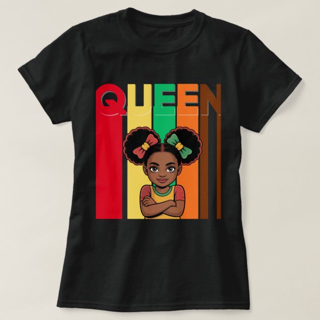 Camiseta femenina de la Reina Chica Africana (Diseño del anverso)