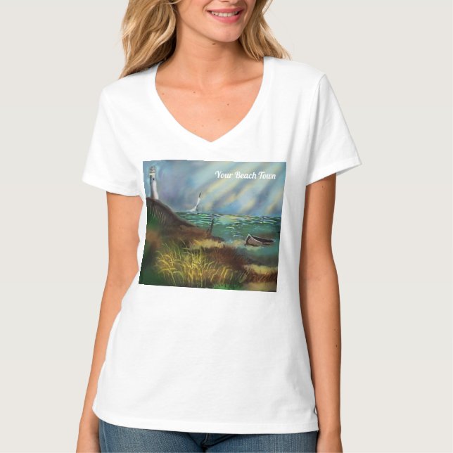 Camiseta femenina de Lighthouse Beach (Anverso)