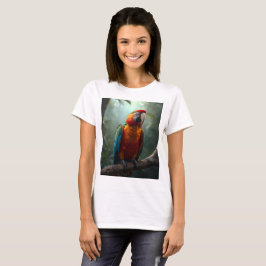 Camiseta femenina de loro guacamayo colorido vibra