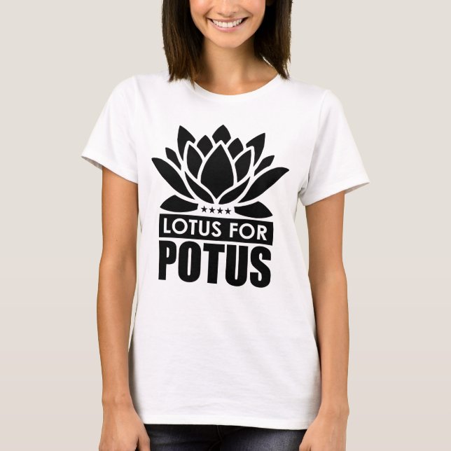 Camiseta femenina de Lotus For Potus Kamala Harris (Anverso)