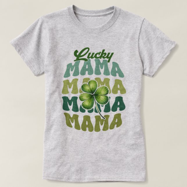Camiseta femenina de Lucky Mama Shamrock (Diseño del anverso)