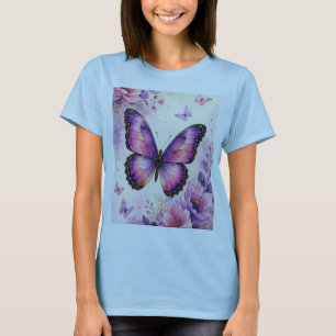 Camiseta femenina de mariposa floral Bloom With Gr