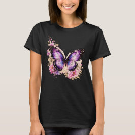 Camiseta femenina de mariposa floral Bloom With Gr