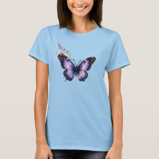 Camiseta femenina de mariposa floral Bloom With Gr