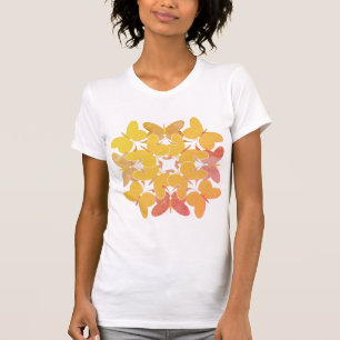 Camiseta femenina de mariposas de época