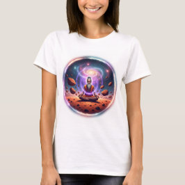 Camiseta femenina de meditador cósmico