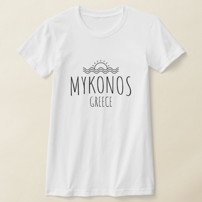 Camiseta femenina de Mykonos Grecia (Distribución)