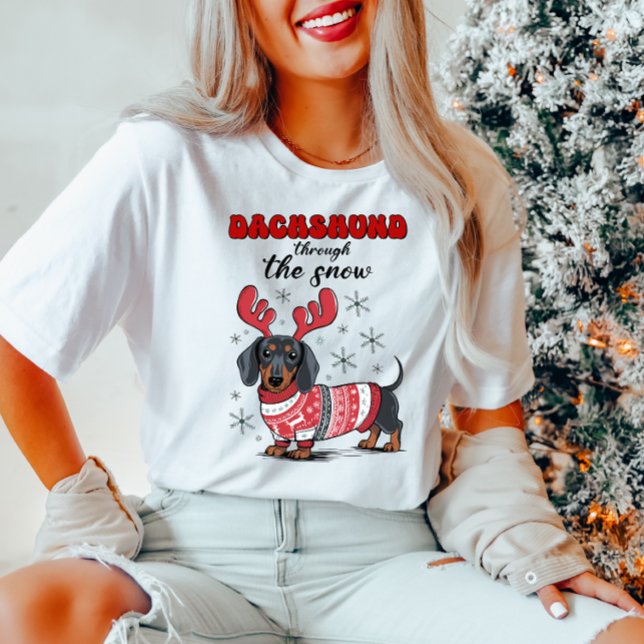 Camiseta femenina de Navidades de Dachshund (Subido por el creador)
