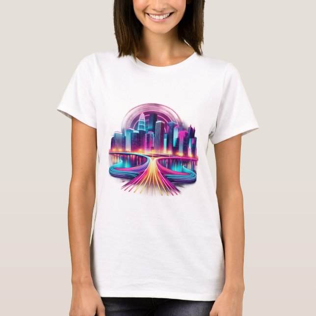 Camiseta femenina de Neon Metropolis (Anverso)