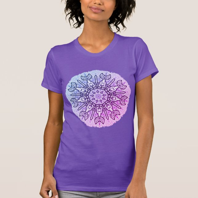 Camiseta femenina de Nikki's Cat Mandala (Anverso)