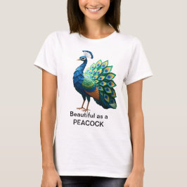 Camiseta femenina de pavo real Origami