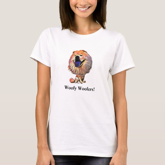 Camiseta femenina de perro de Chow divertida (Anverso)