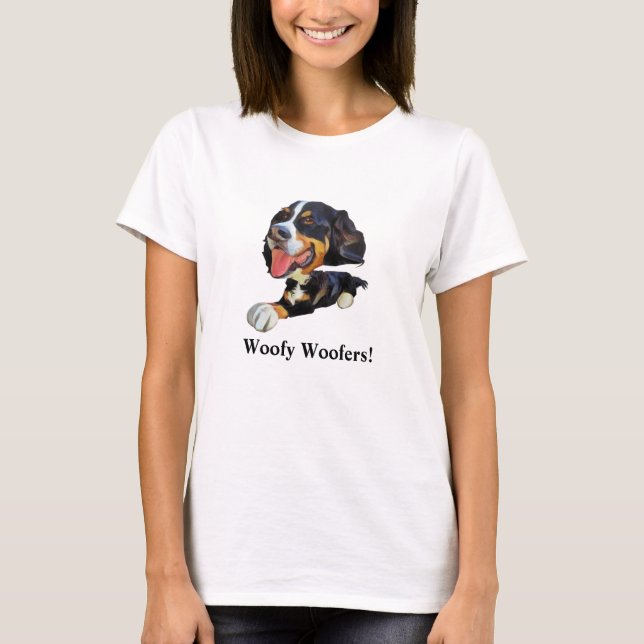 Camiseta femenina de perro de montaña de Berné div (Anverso)