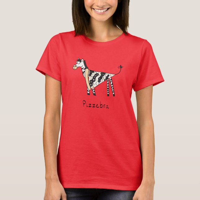 Camiseta femenina de Pizzebra Pizza Zebra (Anverso)