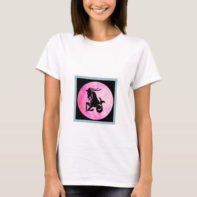 Camiseta femenina de Rótulo Zodiaco de Capricornio (Anverso)