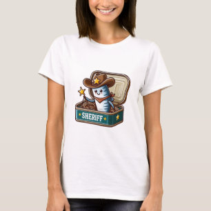 Camiseta femenina de sheriff de sardina peculiar