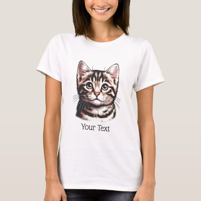 Camiseta femenina de Tabby personalizada (Anverso)