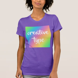 Camiseta femenina "de tipo creativo" arcoiris