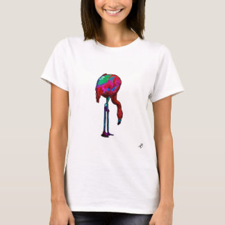 Camiseta femenina de un flamingo abstracto