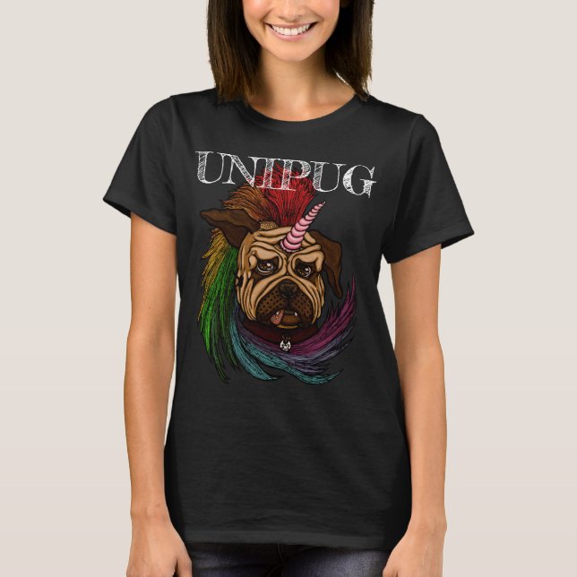 Camiseta femenina de Unipug (negro) (Anverso)