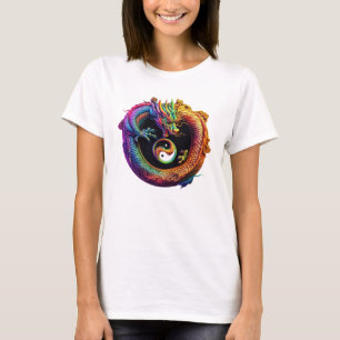 Camiseta femenina de Yin Yang Dragon