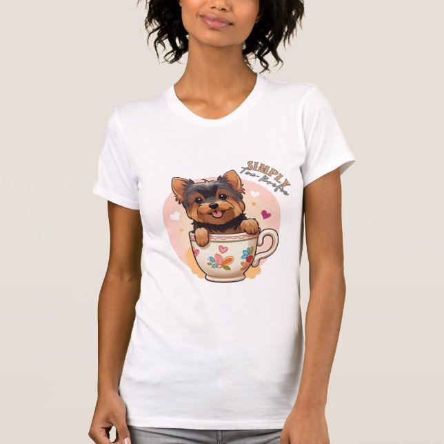 Camiseta femenina de Yorkie Tea Cup "simplemente p (Anverso)