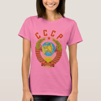 Camiseta femenina del CCCP del escudo de armas sov