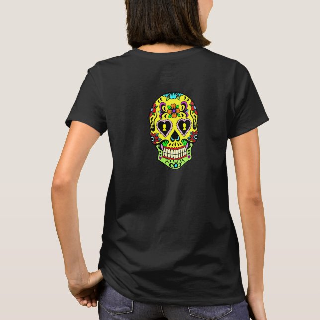 Camiseta femenina del Día de la Calavera Azúcar Mu (Reverso)