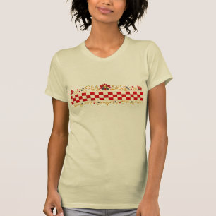 Camiseta femenina elegante con estampado folclóric