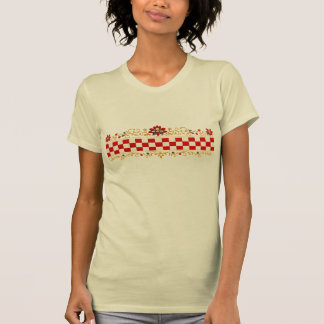 Camiseta femenina elegante con estampado folclóric