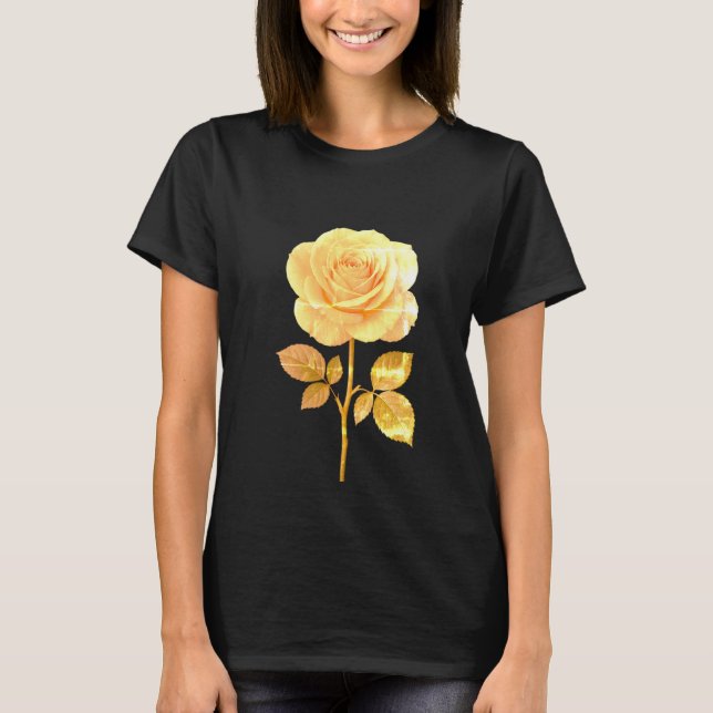 Camiseta femenina elegante con papel Rosa dorado (Anverso)