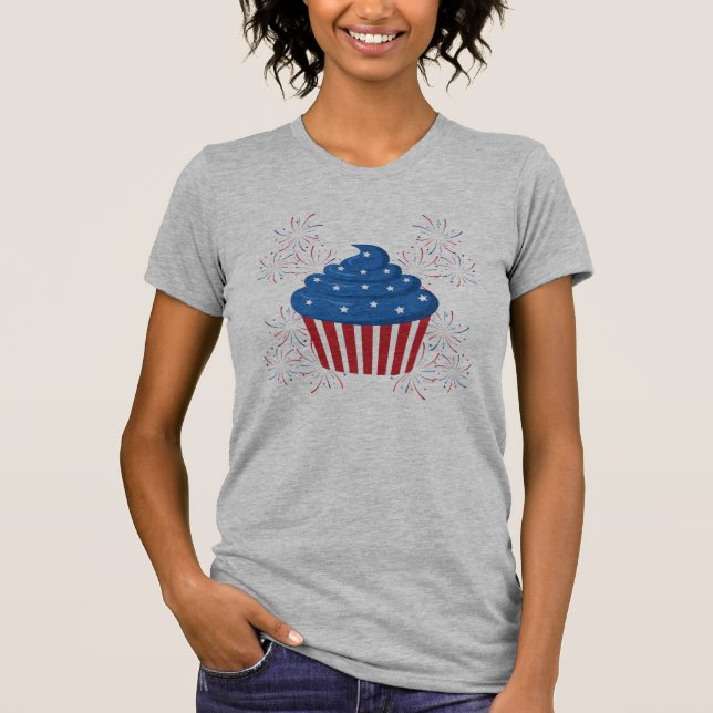 Camiseta femenina feliz 4 de julio (Anverso)